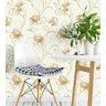 Papel De Parede Bege Marrom Floral Para Quarto Sala Com Laminação - 4