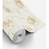 Papel De Parede Bege Marrom Floral Para Quarto Sala Com Laminação - 5