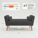 Ver imagem 4 de Puff Recamier Estofado para Quarto Itália 100cm com Pés Palito Bouclê Cinza Escuro - Abmaza