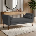 Ver imagem 6 de Puff Recamier Estofado para Quarto Itália 100cm com Pés Palito Bouclê Cinza Escuro - Abmaza