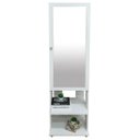 Ver imagem 1 de Espelho de Chão Retangular 175x49cm com 2 Prateleiras Organizador Porta Acessórios Inclinado Retr