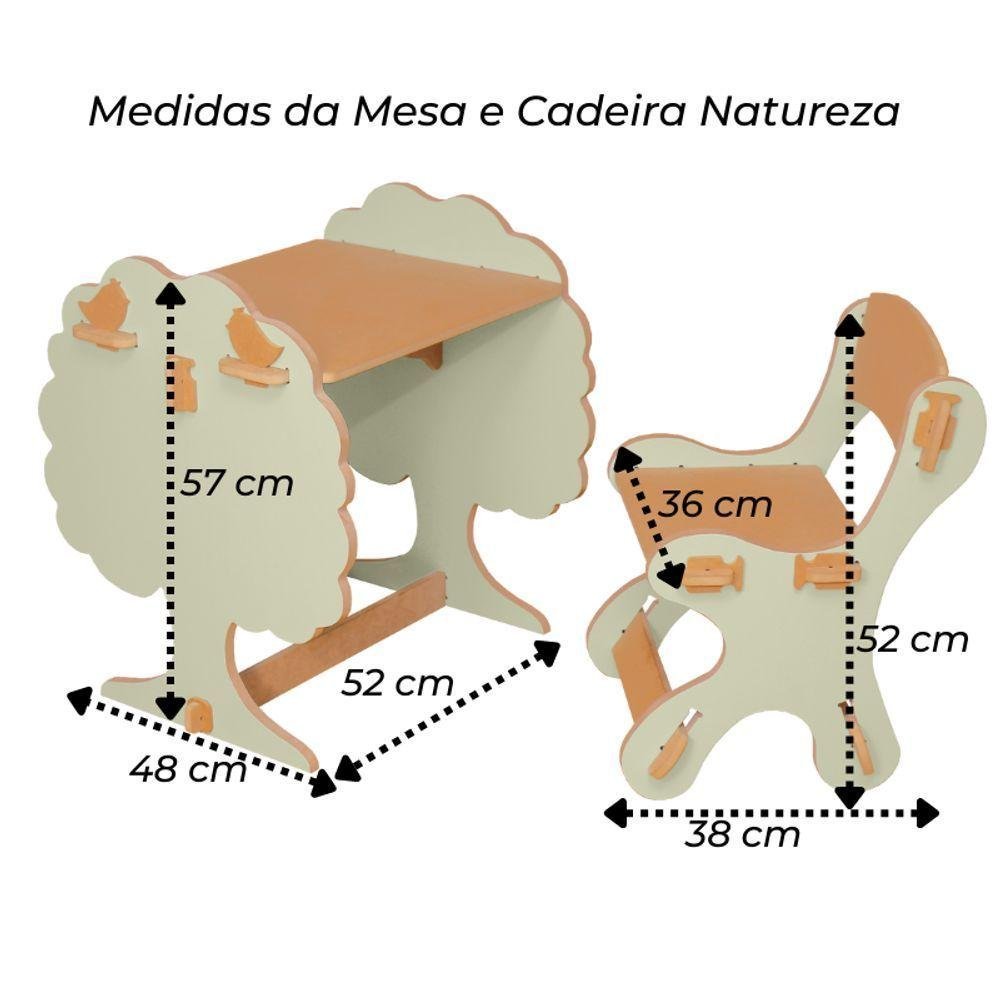 Mesa E Cadeira Infantil De Encaixe Natureza Verde - 2