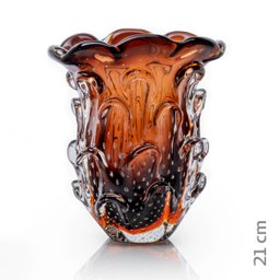 Vaso Em Cristal Murano Marron São Marcos - 2
