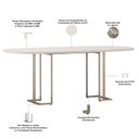 Ver imagem 3 de Mesa Retangular Alina 200cm Off White Champanhe com 8 Cadeiras Barcelona N01 Couríssimo Preto Linho