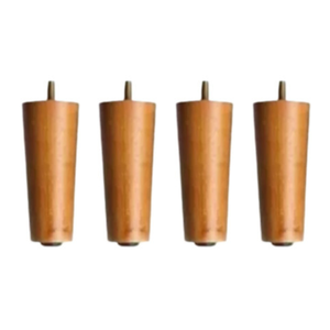 Kit Jogo 4 Pés Palito de Madeira 10cm para Móveis