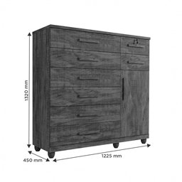 Cômoda Vitória Plus 1 Porta 8 Gavetas Benetil Móveis - 6