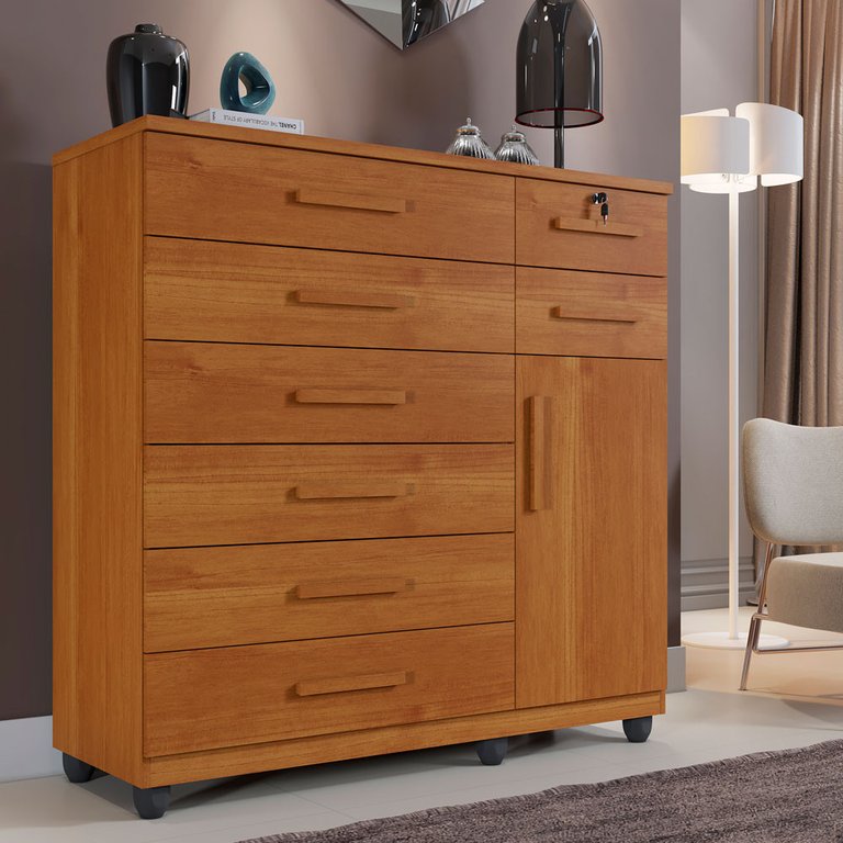 Cômoda Vitória Plus 1 Porta 8 Gavetas Benetil Móveis