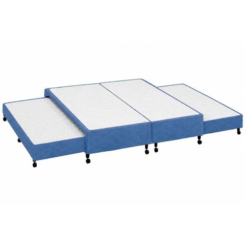 Cama Box c/Auxiliar King Castor Poli Blue 193x203x27
