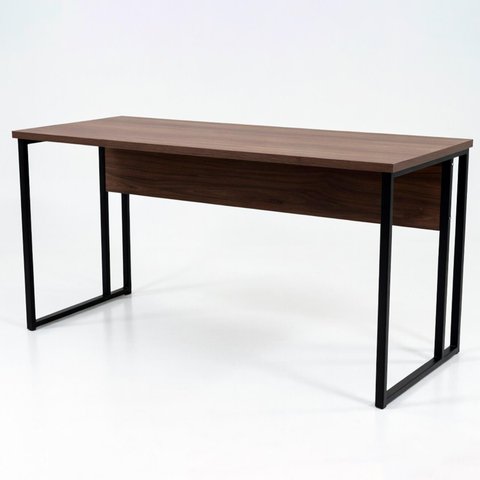 Mesa Escrivaninha Office Tampo 25mm Secretária Industrial 1,26m Castaine/Preto