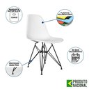 Ver imagem 4 de Mesa Industrial Base Ferro Preto Tampo 137X90 Amêndoa 4 Cadeiras Ferro Preto Assento Branco Marrom