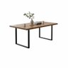 Mesa de Jantar Industrial Madeira Teca Pés Metalon 180x90cm:preto/teca - 2