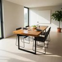 Ver imagem 7 de Mesa de Jantar Industrial Madeira Teca Pés Metalon Preto 6 Lugares 180x90cm