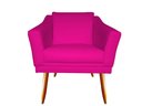 Ver imagem 3 de Kit Namoradeira + 1 Poltrona Decorativa Agatha Couro Rosa Pink Pés Madeira Ms Decor