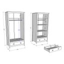 Ver imagem 6 de Conjunto Quarto Guarda-roupa 2 Portas, Cômoda 4 Gavetas Branco/freijó Topázio Madeira Pinus - Finest