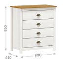 Ver imagem 2 de Conjunto Quarto Guarda-roupa 2 Portas, Cômoda 4 Gavetas Branco/freijó Topázio Madeira Pinus - Finest