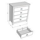 Ver imagem 3 de Conjunto Quarto Guarda-roupa 2 Portas, Cômoda 4 Gavetas Branco/freijó Topázio Madeira Pinus - Finest