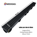 Ver imagem 4 de Ralo Linear Completo 8x100 Aço Preto Trilho Quintal Externo Cocho de Escoamento Multi Saídas ( 8cm X