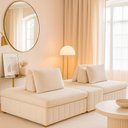 Ver imagem 7 de Sofá Ilha 2 Lugares 228cm Jasmim Bouclé Off White - Sallar Home