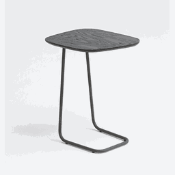 Mesa de Apoio Organikka - Tampo Ebano - Base Aço Carbono - Altura 55cm - 1
