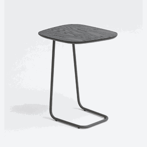 Mesa de Apoio Organikka - Tampo Ebano - Base Aço Carbono - Altura 55cm
