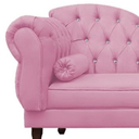 Ver imagem 2 de Kit Divã Cancun 185cm Braço Direito + 2 Poltronas Genesis com Strass Suede: Rosa