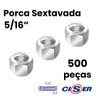 Porca Sextavada 5/16" Zincado - 500 Un Ciser - 2
