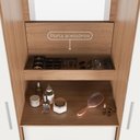 Ver imagem 4 de Guarda-roupa Casal com Espelho 2 Portas de Correr 4 Gavetas Finley 184 Cm - Carvalho C/ Off White