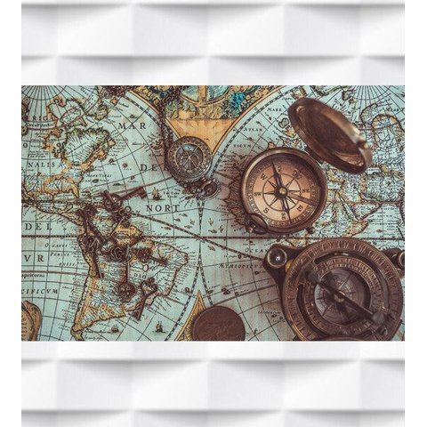 Papel de Parede Mapa e instrumentos de navegação Para Sala e Escritório
