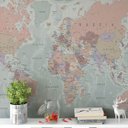 Ver imagem 1 de Papel De Parede Mapa Mundi Mundo
