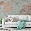 Ver imagem 2 de Papel De Parede Mapa Mundi Mundo