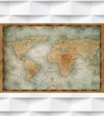 Ver imagem 3 de Papel de Parede Foto Mural Mapa Mundi Vintage + Kit de Aplicação Completo
