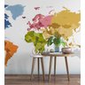 Papel de Parede Mapa Mundi Cores e Nomes Para Escritório e Sala - 3