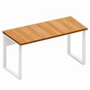 Ver imagem 4 de Mesa para Escritório Escrivaninha Industrial sem Gavetas MDF 140cm Freijó com Branco
