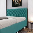 Ver imagem 1 de Cabeceira Bellatrix 195 para Cama King Suede Azul Turquesa Aradecor