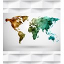 Ver imagem 2 de Papel de Parede Mapa Mundi Cores Para Escritório e Sala