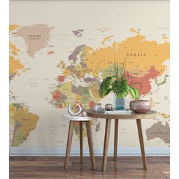 Papel de Parede Mapa Mundi Político Para Sala e Escritório - 3