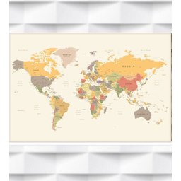 Papel de Parede Mapa Mundi Político Para Sala e Escritório - 1