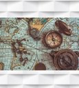 Ver imagem 3 de Papel de Parede Foto Mural Mapa e Instrumentos + Kit de Aplicação Completo