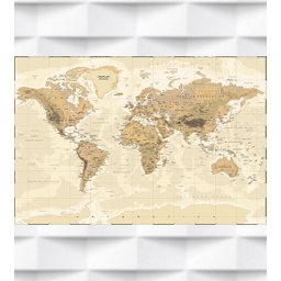 Papel de Parede Foto Mural Mapa Mundi Demográ¡fico + Kit de Aplicação Completo - 3