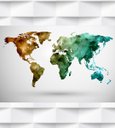 Ver imagem 1 de Papel de Parede Mapa Mundi Cores Para Sala e Escritório