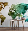 Ver imagem 3 de Papel de Parede Mapa Mundi Cores Para Sala e Escritório