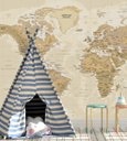 Ver imagem 1 de Papel de Parede Foto Mural Mapa Mundi + Kit de Aplicação Completo