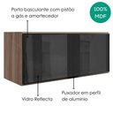 Ver imagem 4 de Armario Aereo Basculante Vidro MDF 80 cm Kali 163414 Carvalho Toq Nicioli