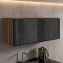 Ver imagem 2 de Armario Aereo Basculante Vidro MDF 80 cm Kali 163414 Carvalho Toq Nicioli