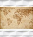 Ver imagem 1 de Papel de Parede Mapa Mundi Oceanos e Meridianos Para Sala e Escritório