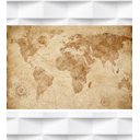 Ver imagem 1 de Papel de Parede Mapa Mundi Oceanos e Meridianos Para Sala e Escritório