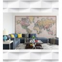 Ver imagem 2 de Papel de Parede Foto Mural Mapa Projeção de Mercator + Kit de Aplicação Completo