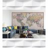 Papel de Parede Foto Mural Mapa Projeção de Mercator + Kit de Aplicação Completo - 2