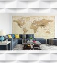 Ver imagem 2 de Papel de Parede Mapa Mundi Demográfico Para Sala e Escritório