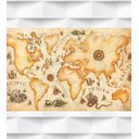 Ver imagem 1 de Papel de Parede Mapa Mundi Monstros do Oceano Para Sala e Escritório